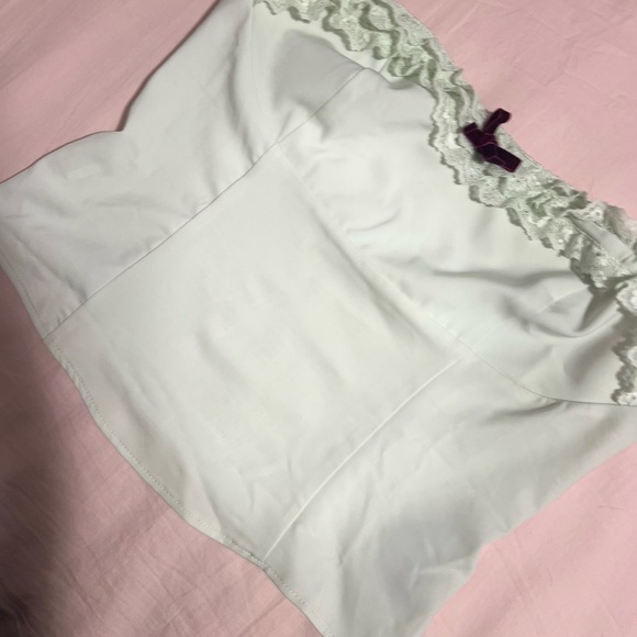 Kimchi Blue light green bow bustier top - Picture 2 of 4